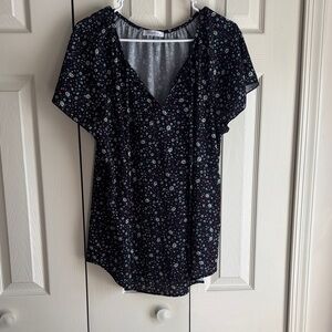 Floral Black Women's Top